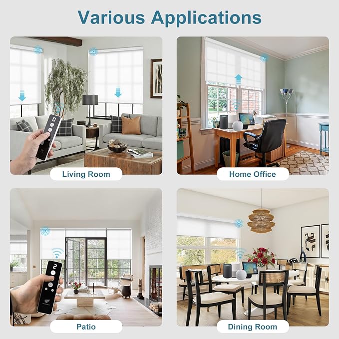 SmartWings Motorized Light Filtering Shades, Work - Image 2