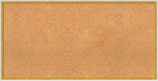Amanti Art Natural Cork Board for Wall, 21x41 Vision Board with White Frame, Large Corkboard Office Decor for Home Organization, Modern Corkboard Pinboard to Display Items for Home Organization in
