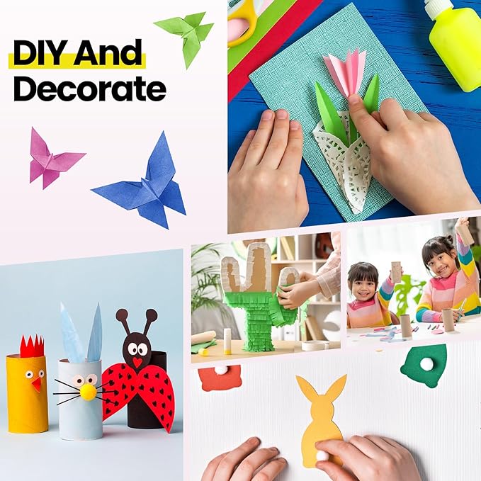 Harloon 500 Sheets Construction Paper Bulk Heavyweight A4 Size Thick Construction Paper Cardstock for DIY Craft Supplies(180 Gsm,Multi Colors)