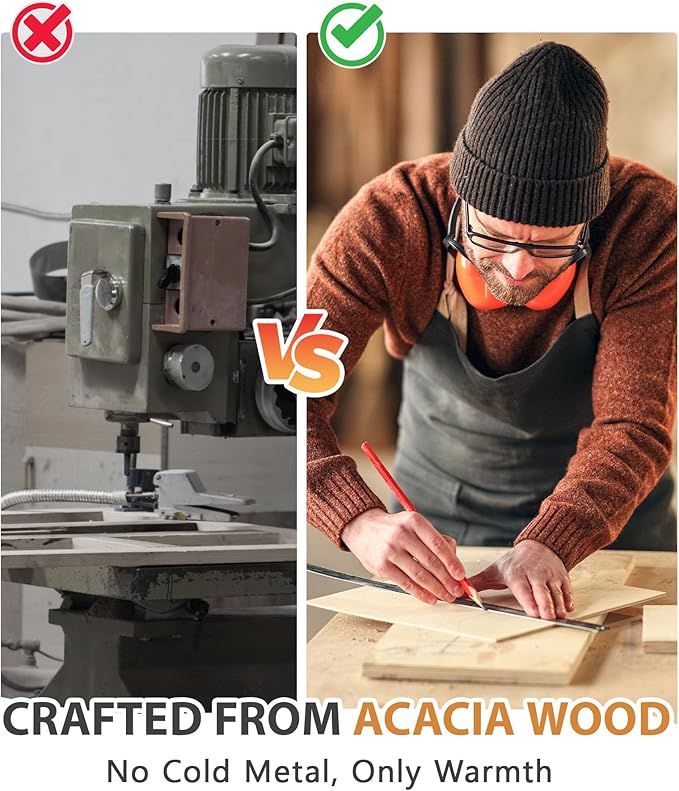 HULISEN Wooden Desk Organizer Tray with Pen Holder, Non-Slip Desk Tray and Pencil Holder Set with Felt Lined, Desktop Accessories for Home Office Workspace Organization