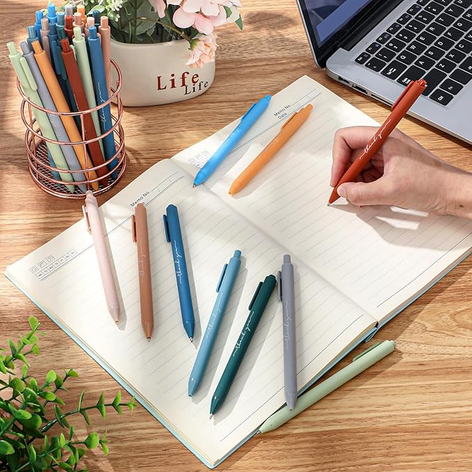 50pcs Thank You Pens Bulk Cute Multicolor Ballpoint Pen for Men Women Server Accessories Employee Holiday Appreciation Gifts for Teacher Office Back to School Party Favor (Morandi)
