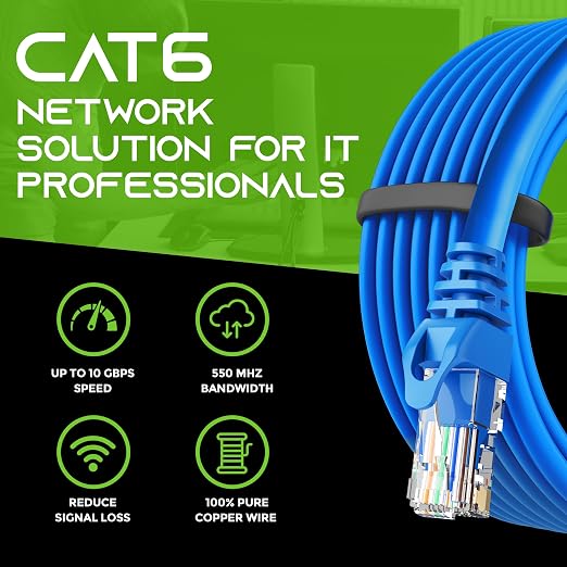 GEARit Cat 6 Ethernet Patch Cable 1.5 ft Blue - Image 8