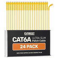 Everest Ultra Slim Cat6a Ethernet Patch Cables 15ft Yellow by EverestMediaSolutions