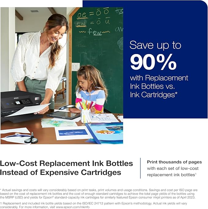 Epson EcoTank ET-2850 Wireless Color All-in-One Cartridge-Free Supertank Printer with Scan, Copy and Auto 2-Sided Printing - Black, Medium