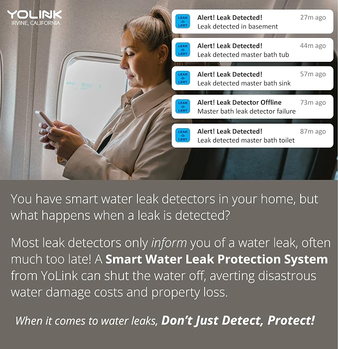 YoLink Water Leak Detection Starter Kit, w/SpeakerHub Audio/Talking Hub & Water - Image 7