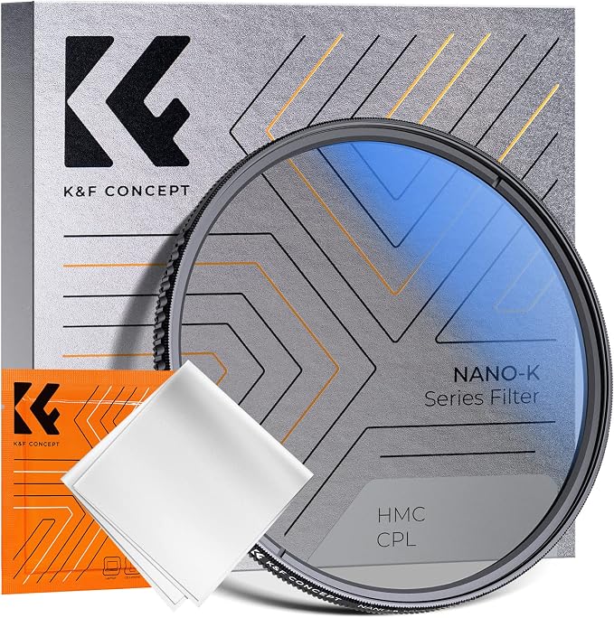 K&F CONCEPT 62mm Circular Polarizer Filter Ultra-Slim 18 Multi-Coated Optical by KFCONCEPT