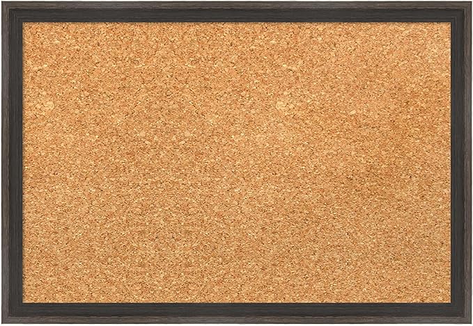 Amanti Art Natural Cork Board for Wall, 13x19 Vision Board with Brown Wood Frame, Small Corkboard Office Decor for Home Organization, Casual Corkboard Pinboard to Display Items for Home Organization