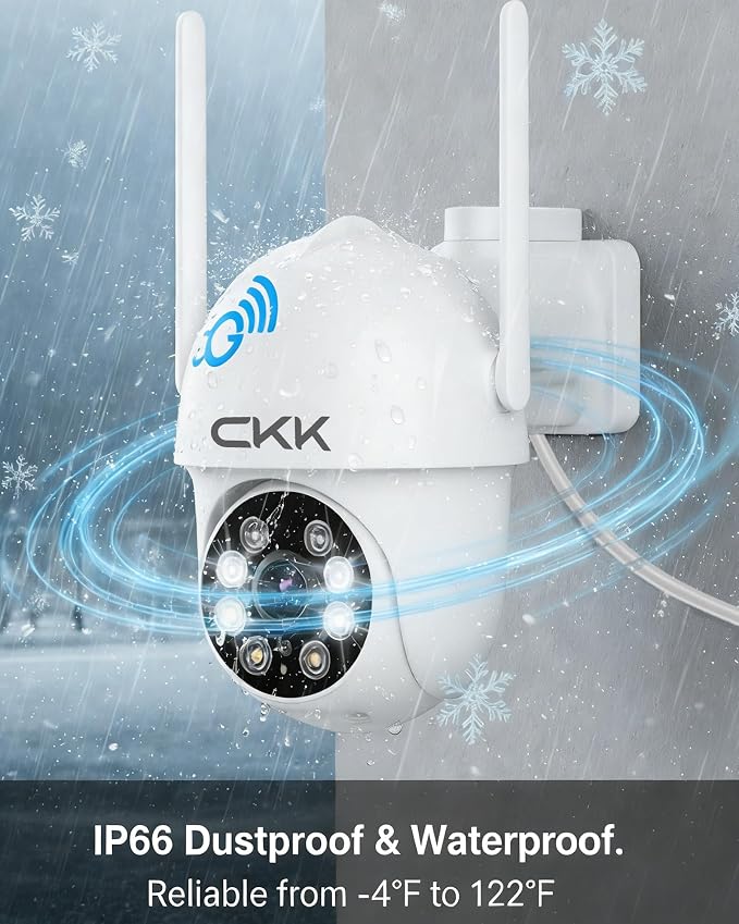 CKK 2K Security Cameras Outdoor 2Pack, 2.4G/5G Wireless Home Security Cameras - Image 6