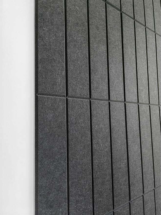 Large Cork Board Alternative - 12-Pack Felt Wall Tiles with Safe Removable Adhesive Tabs, Cork Wall Tiles Bulletin Board Home Office Essentials - Gray Black