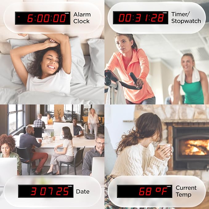 Ivation Oversized 24" Large Digital LED Clock | Big Digital Clock - Image 3