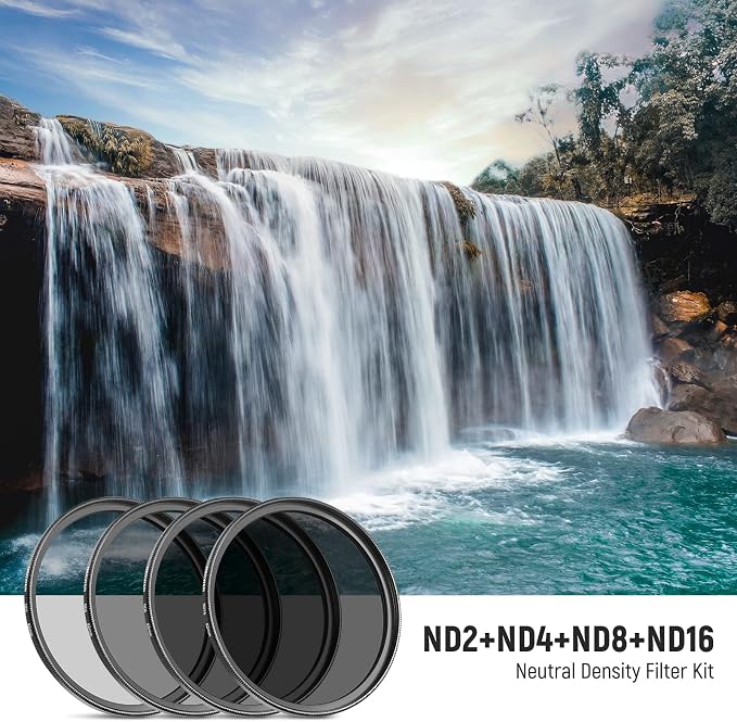 Neewer 82mm ND Lens Filter Kit: ND2 ND4 ND8 ND16, Lens Cleaning Pen, Neutral - Image 2
