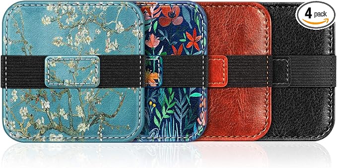 Fintie Screen Cleaning Pad, [4 Pack] Soft Cloth Wipes Screen Cleaner with Elastic Strap for iPad, iPhone, MacBook, Tablets, Laptop (Blossom)