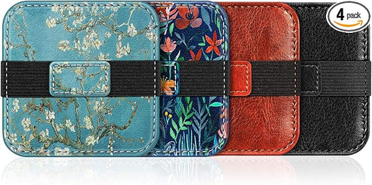 Fintie Screen Cleaning Pad, [4 Pack] Soft Cloth Wipes Screen Cleaner with Elastic Strap for iPad, iPhone, MacBook, Tablets, Laptop (Blossom)