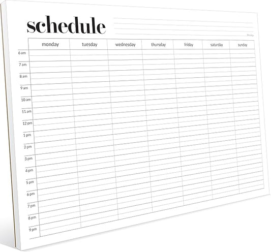 Weekly Schedule Pad, Tear Off Undated Weekly Planner Notepad, A4 Size (8,3" X 11,7"), Premium Thick Paper with Cardboard Back Support, Desk Planner by Hadigu