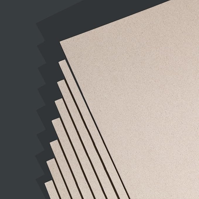 25 Pcs Book Board, Binder Board, Cover Board, Heavy Duty Chipboard for Book Binding, DIY Cardboard (Gray, 5.5 x 8.5 Inch 80PT)