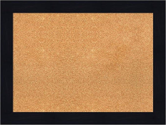 Amanti Art Natural Cork Board for Wall, 24x32 Vision Board with Blue Wood Frame, Medium Corkboard Office Decor for Home Organization, Rustic Farmhouse Corkboard Pinboard to display items for home