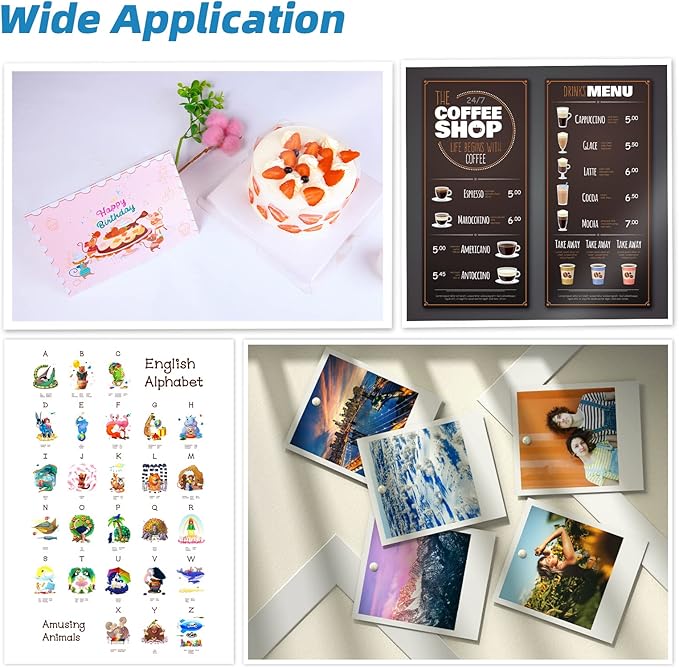 Uinkit 100 Sheets Heavyweight Thick Glossy Photo Paper Single side 8.5x11 Inkjet 68lb 260Gsm DIY Greeting Card Placemat Craft Project Signage Christmas Poster 11.8Mil for Inkjet printer