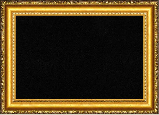 Amanti Art Black Cork Board for Wall, 16x22 Vision Board with Gold Wood Frame, Small Corkboard Office Decor for Home Organization, Traditional Corkboard Pinboard to Display Items for Home