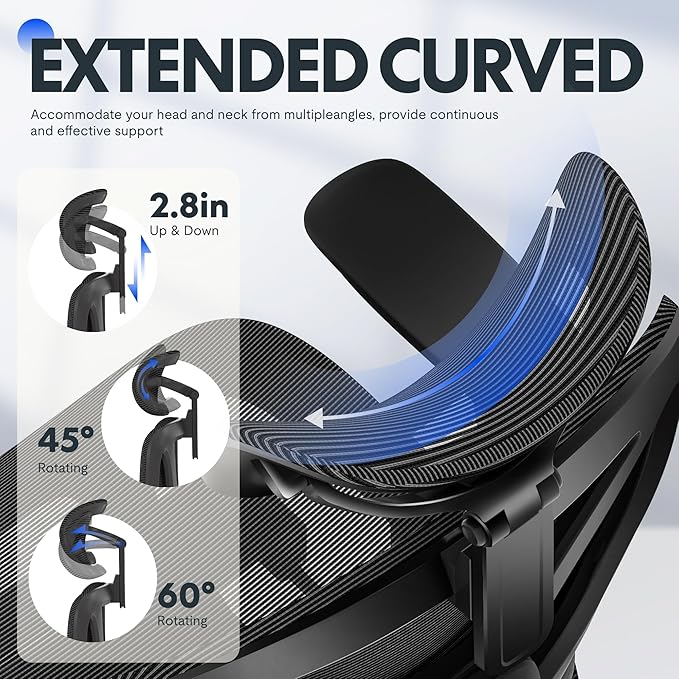 FLEXISPOT ErgoX Premium Ergonomic Office Chair with Footrest- Adjustable 3D Armrests, Dynamic Lumbar Support, Recline & Tilt Function, Mesh Seat, for Home & Office Use,Foam Black