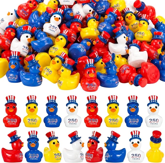 Skylety 36 Pcs Patriotic Mini Ducks 4th of July Independence Day Party Decor by Skylety