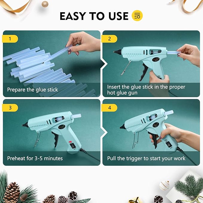 200-Pack Full Size Hot Glue Sticks, Magicfly 4 Inch Long X 0.43 Inch Diameter Hot Melt Glue Gun Sticks, Compatible with Most Glue Guns, for DIY Craft Projects and Sealing