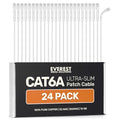 Everest Ultra Slim Cat6a Ethernet Patch Cables 1ft White by EverestMediaSolutions