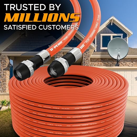 G-PLUG RG6 Coaxial Cable 150FT – Triple Shielded, Waterproof, 75 Ohm - Image 5