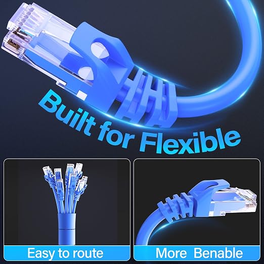 Cat6 Ethernet Cable 10Gbps 14 ft, UTP Ethernet Cable Cat 6, Flexible Bare - Image 4