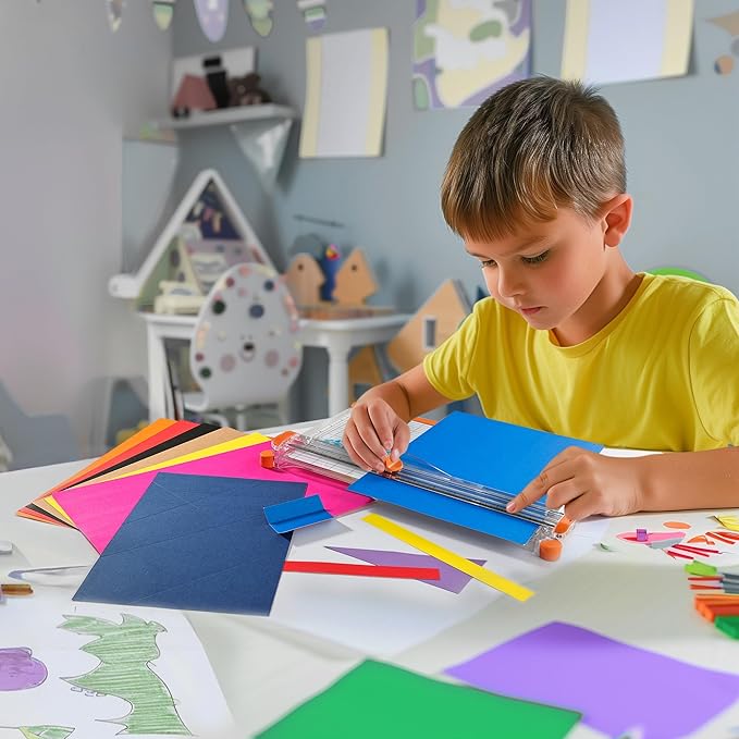 4-Pack Trimmer Replacement Blades for Fiskars Paper Trimmer, Replacement Blade for All Series of Fiskars/Portable&Precision Trimmer,Arts and Crafts,3 Cutting&1 Scoring Blades,a Slider,Orange