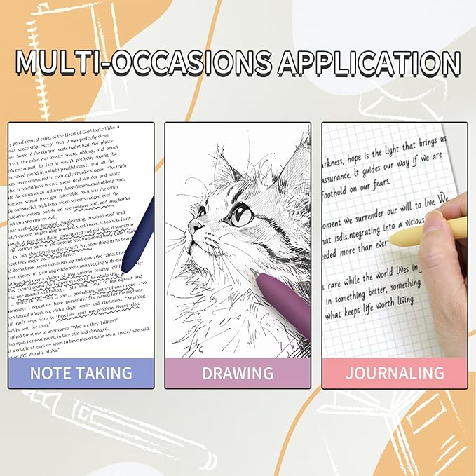 6 Pcs Gel Pens, 0.5mm Black Ink Pen Fine Point Smooth Writing Pens Japanese Cute Pen for Journaling and Note Taking, Gifts for Women Men, 6 Pcs Vintage Gold