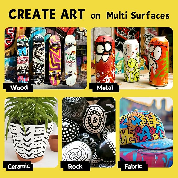 3 Jumbo Permanent Markers Black, 15mm Thick Wide Tip, Large Acrylic Paint Markers for Rock Painting, Poster, Stone, Ceramic, Glass, Wood, Canvas