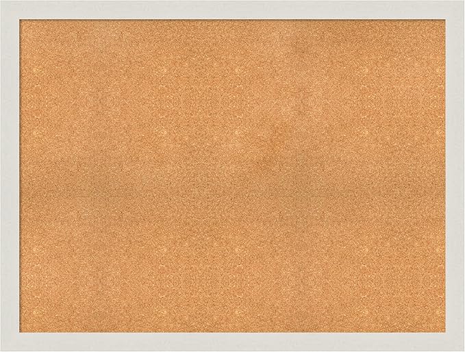 Amanti Art Natural Cork Board for Wall, 37x49 Vision Board with White Frame, Oversize Corkboard Office Decor for Home Organization, Country Rustic Corkboard Pinboard to Display Items for Home