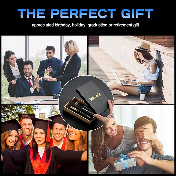 Good Rollerball Point Pens for Wiring-Fancy Roller Ball Pens with 24K Gold Trim, Nice Executive Pen Gifts for Men Women Boss Office, Luxury Smooth Writng Pens Journaling Note Taking Signature