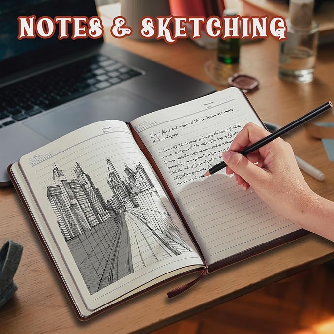 2025 Leather Vintage Journal Notebook,300 Pages,Leather Softcover Lined Journal Notebooks for Women Men,Notebook Journals for Writing Travel,Business,Office,8.5'' X 11.3''