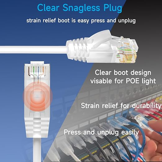 Cat6a Slim Ethernet Patch Cable 6 ft, Cat6a Patch Cable - Image 4