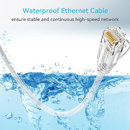 Cat6a Ethernet Cable Slim 50ft Outdoor&Indoor, 28AWG Pure Copper Cat6 Internet - Image 6