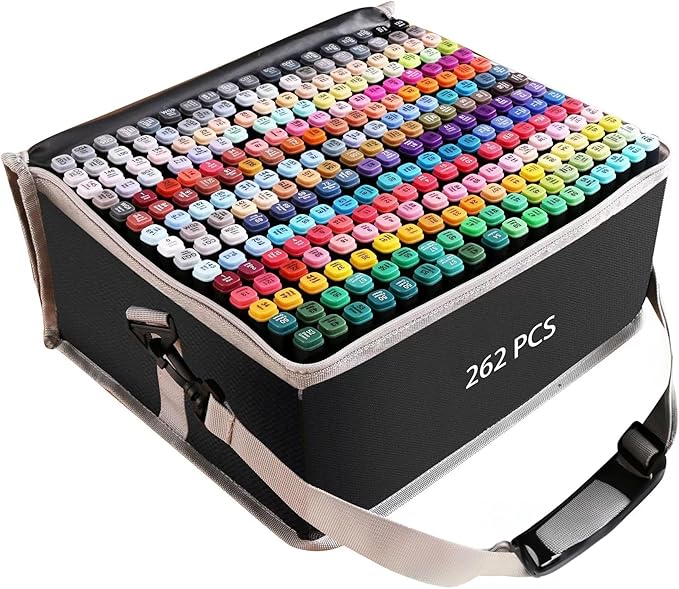 262 Colors Alcohol Markers Artist Drawing Art Dual Tip Markers Perfect for Kids Boys Girls Students Adult