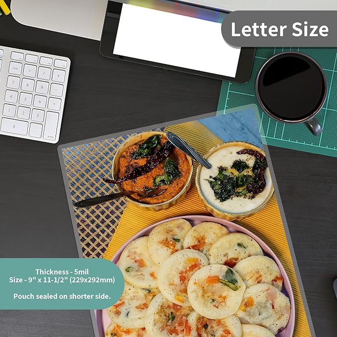 5 Mil Laminating Sheets 300 Packs, Thermal Laminating Pouches Holds 8.5" x 11" Sheets, Clear Laminator Plastic Paper 9 x 11.5 Inches - Rounded Corner Letter Size