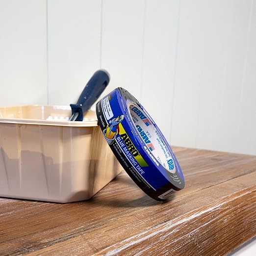 ABRO Blue Painters Tape 1 Inch Wide, 24mm x 55M, All Purpose Blue Tape, Temporary Labeling, Easy Tear, Clean Removal, Masking Tape Colored DIY or Pro - 3 Pack