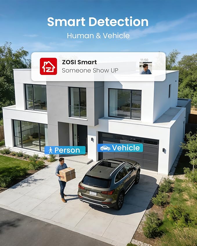 ZOSI 3K Lite Security Camera System Indoor Outdoor, AI Human/Vehicle Detection - Image 2
