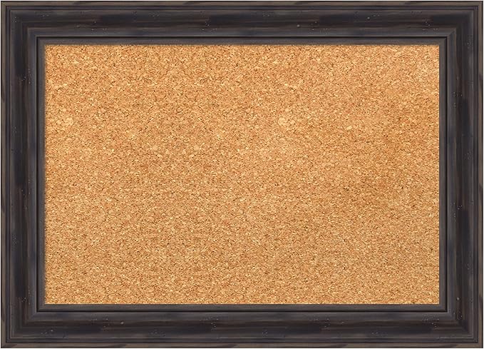 Amanti Art Natural Cork Board for Wall, 15x21 Vision Board with Brown Wood Frame, Small Corkboard Office Decor for Home Organization, Country Rustic Corkboard Pinboard to Display Items for Home