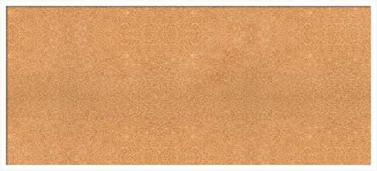 Amanti Art Natural Cork Board for Wall, 23x51 Vision Board with White Frame, Oversize Corkboard Office Decor for Home Organization, Modern Corkboard Pinboard to Display Items for Home Organization in
