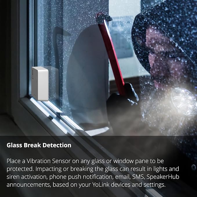 YoLink LoRa Smart Vibration Sensor; Smart Shock, Glass Break, Movement Detector - Image 3