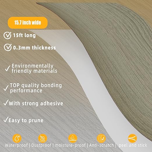 GSCIT Club Wood Grain Repair Tape, 15.7 inch X 15ft Self Adhesive Silver Walnut Grain Repair Patch for Tables, Chairs, Baseboards, Doors, Windows, Floors, Handicraft DIY.
