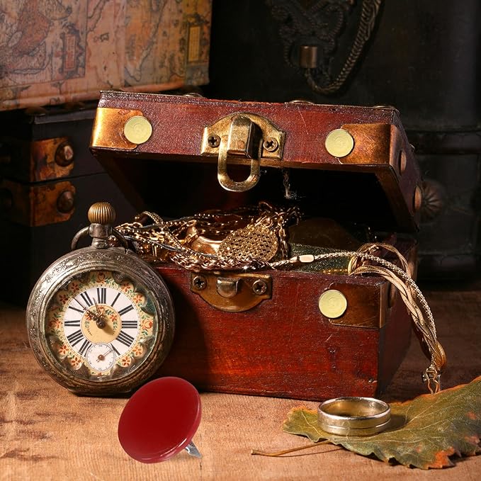 uxcell 120Pcs Push Pins, 11mmx13mm Round Flat Head Decorative Thumb Tacks Upholstery Tacks for Cork Board Office Wall Hangings, Red