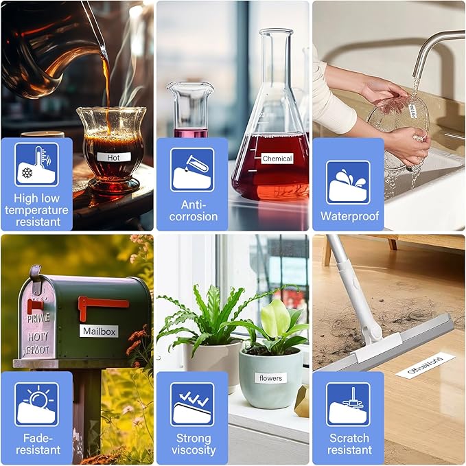 8Pack TZe-231 Tape Label Maker Compatible with Brother P-Touch TZe-231 Tape, TZE231 ½” 0.47”x 26.2 ft Laminated Black on White, for use with PT-D210, PT-H110, PT-D220, PT-D410, PT-D600