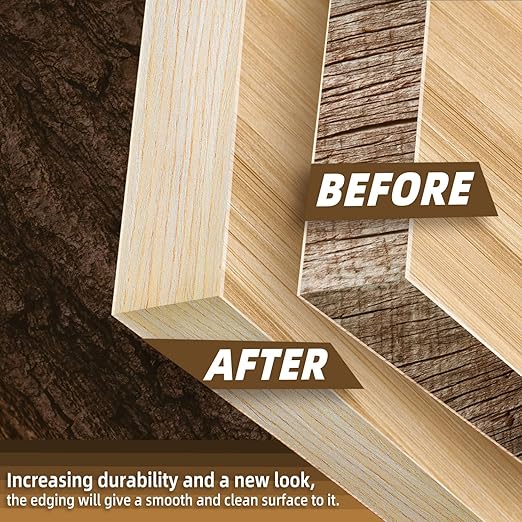 GSCIT Club Oak Edge Banding, 1 1/2 inch x 250ft roll of Veneer Plywood Edge Banding Preglued Flexible, Wood Tape Banding for Cabinet Repair