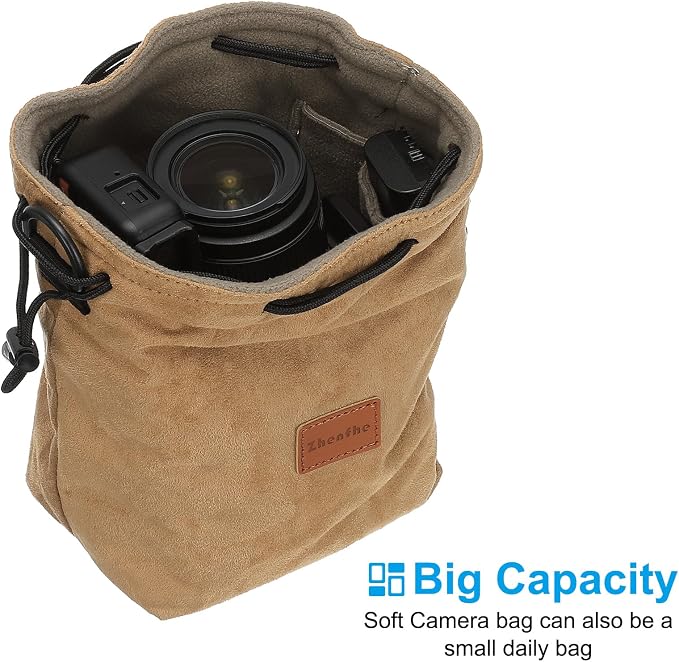 PATIKIL Camera Lens Pouch, S Size Drawstring Lens Case Flannel Camera Lens - Image 4