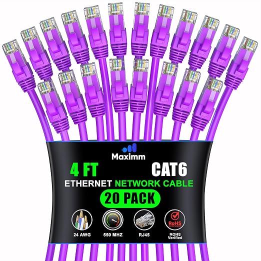 Maximm Cat 6 Ethernet Cable 4 ft by MaximmCable