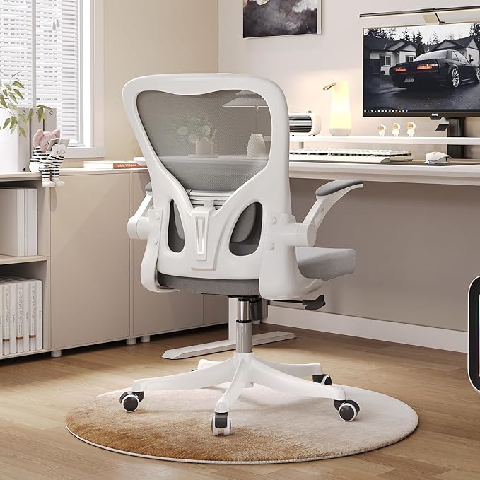 Ergonomic Office Chair, High-Back Mesh Computer Desk Chair with Adjustable Height, Lumbar Support, Flip-Up Armrests,headrest，and Swivel Rolling Design for Home and Office Use